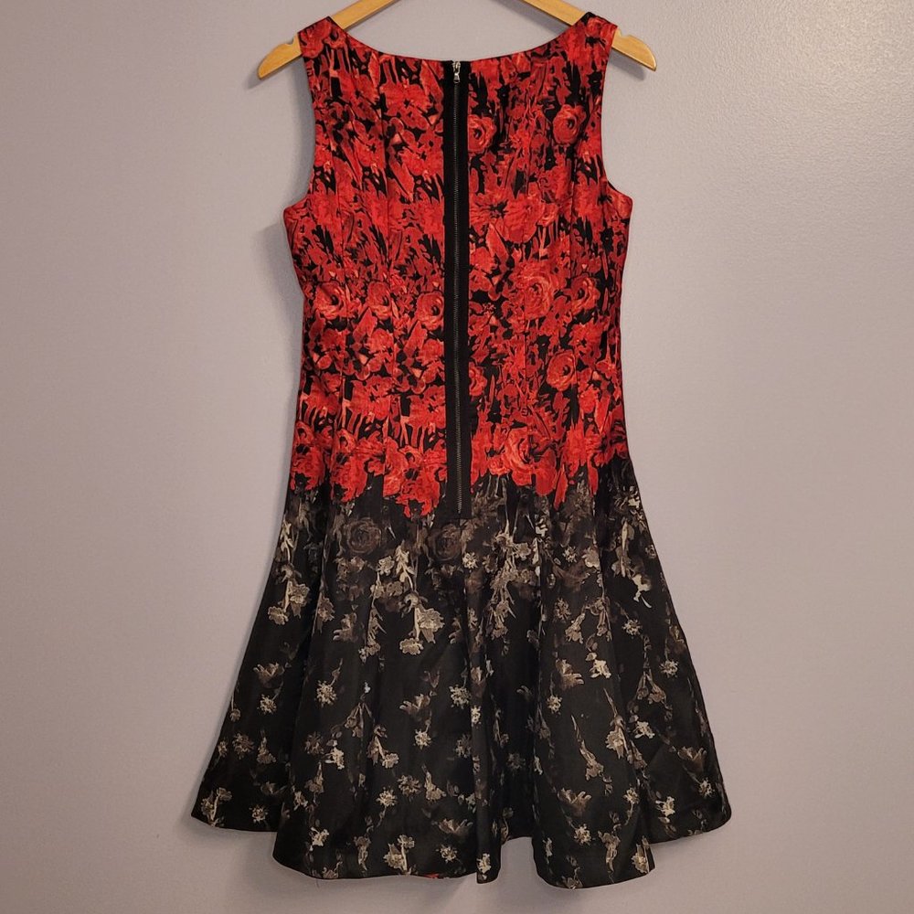 🍂 db Red & Black Floral Party Dress - Picture 6 of 9
